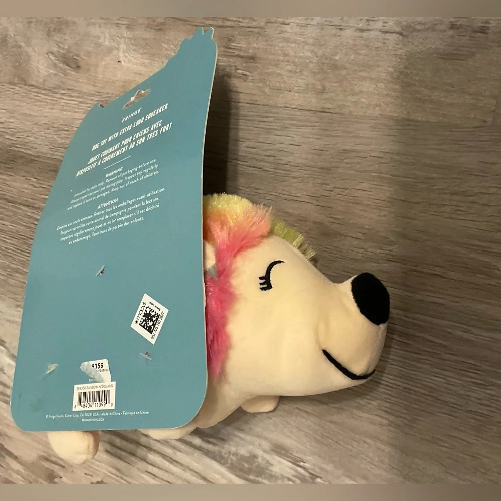 🔥HP🔥Rainbow Hedgehog Plush Toy Squeaker for dogs🐶